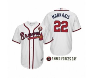 2019 Armed Forces Day Nick Markakis #22 Atlanta Braves White Jersey