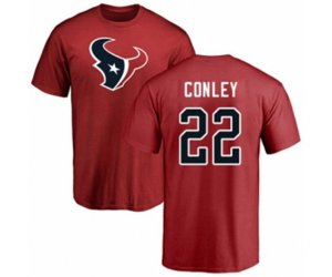 Houston Texans #22 Gareon Conley Red Name & Number Logo T-Shirt