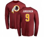 Washington Redskins #9 Sonny Jurgensen Maroon Name & Number Logo Long Sleeve T-Shirt