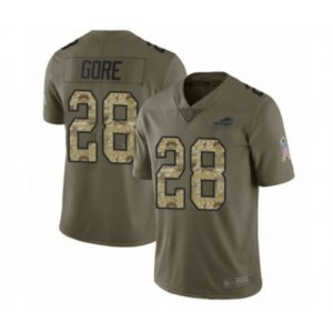 Buffalo Bills #28 Frank Gore Limited Olive Camo 2017 Salute to Service Football Jersey