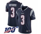 New England Patriots #3 Stephen Gostkowski Navy Blue Team Color Vapor Untouchable Limited Player 100th Season Football Jersey