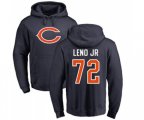 Chicago Bears #72 Charles Leno Navy Blue Name & Number Logo Pullover Hoodie