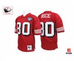 San Francisco 49ers #80 Jerry Rice Authentic Red Team Color 75TH Patch 1994 Throwback Football Jersey