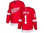 Detroit Red Wings #1 Terry Sawchuk Red Home Authentic Stitched NHL Jersey