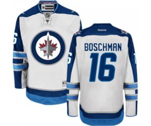 Winnipeg Jets #16 Laurie Boschman Authentic White Away NHL Jersey