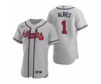 Atlanta Braves #1 Ozzie Albies Nike Gray Authentic 2020 Road Jersey