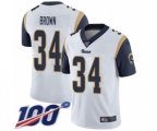 Los Angeles Rams #34 Malcolm Brown White Vapor Untouchable Limited Player 100th Season Football Jersey