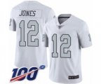 Oakland Raiders #12 Zay Jones Limited White Rush Vapor Untouchable 100th Season Football Jersey