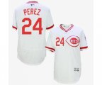 Cincinnati Reds #24 Tony Perez White Flexbase Authentic Collection Cooperstown Baseball Jersey