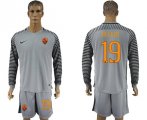 2017-18 Roma 19 BECKER Long Sleeve Goalkeeper Soccer Jersey