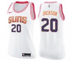 Women's Phoenix Suns #20 Josh Jackson Swingman White Pink Fashion Basketball Jersey