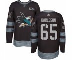 Adidas San Jose Sharks #65 Erik Karlsson Authentic Black 1917-2017 100th Anniversary NHL Jersey