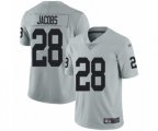 Oakland Raiders #28 Josh Jacobs Limited Silver Inverted Legend Football Jersey