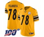 Pittsburgh Steelers #78 Alejandro Villanueva Limited Gold Inverted Legend 100th Season Football Jersey
