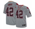 San Francisco 49ers #42 Ronnie Lott Elite Lights Out Grey Football Jersey