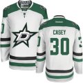 Dallas Stars #30 Jon Casey Authentic White Away NHL Jersey