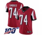 Atlanta Falcons #74 Ty Sambrailo Red Team Color Vapor Untouchable Limited Player 100th Season Football Jersey