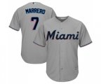 Miami Marlins #7 Deven Marrero Replica Grey Road Cool Base Baseball Jersey