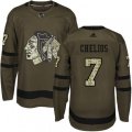 Chicago Blackhawks #7 Chris Chelios Authentic Green Salute to Service NHL Jersey