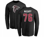 Atlanta Falcons #76 Kaleb McGary Black Name & Number Logo Long Sleeve T-Shirt