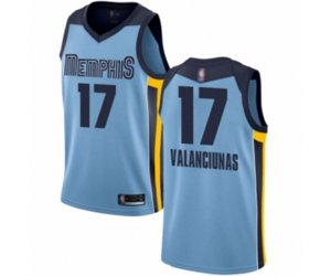 Memphis Grizzlies #17 Jonas Valanciunas Authentic Light Blue Basketball Jersey Statement Edition