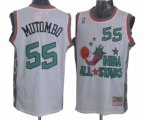 Denver Nuggets #55 Dikembe Mutombo Authentic White 1996 All Star Throwback Basketball Jersey