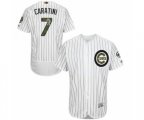 Chicago Cubs Victor Caratini Authentic White 2016 Memorial Day Fashion Flex Base Baseball Player Jersey