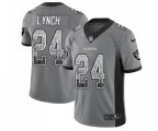 Oakland Raiders #24 Marshawn Lynch Limited Gray Rush Drift Fashion Football Jersey
