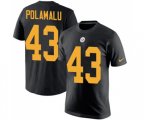 Pittsburgh Steelers #43 Troy Polamalu Black Rush Pride Name & Number T-Shirt