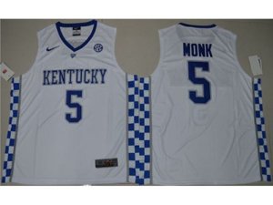 Kentucky Wildcats #5 Malik Monk White Basketball Elite Stitched NCAA Jersey