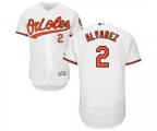 Baltimore Orioles #2 Pedro Alvarez White Home Flex Base Authentic Collection Baseball Jersey