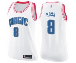 Women\'s Orlando Magic #8 Terrence Ross Swingman White Pink Fashion Basketball Jersey