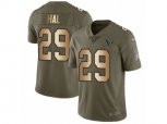 Houston Texans #29 Andre Hal Limited Olive Gold 2017 Salute to Service NFL Jersey