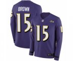 Baltimore Ravens #15 Marquise Brown Limited Purple Therma Long Sleeve Football Jersey