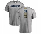 Los Angeles Chargers #78 Trent Scott Ash Backer T-Shirt