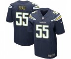 Los Angeles Chargers #55 Junior Seau Elite Navy Blue Team Color Football Jersey