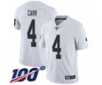 Oakland Raiders #4 Derek Carr White Vapor Untouchable Limited Player 100th Season Football Jersey