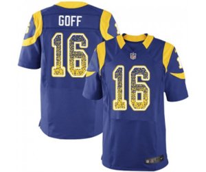 Los Angeles Rams #16 Jared Goff Elite Royal Blue Alternate Drift Fashion Football Jersey
