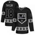 Los Angeles Kings #18 Dave Taylor Authentic Black Team Logo Fashion NHL Jersey