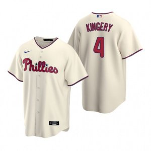 Nike Philadelphia Phillies #4 Scott Kingery Cream Alternate Stitched Baseball Jersey