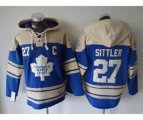 Toronto Maple Leafs #27 Darryl Sittler blue-cream [pullover hooded sweatshirt][patch C]