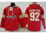 Washington Capitals #92 Evgeny Kuznetsov Red Pullover Hoodie Stitched NHL Jersey