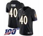 Baltimore Ravens #40 Kenny Young Black Alternate Vapor Untouchable Limited Player 100th Season Football Jersey