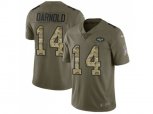 New York Jets #14 Sam Darnold Olive Camo Men Stitched NFL Limited 2017 Salute To Service Jersey
