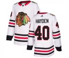 Chicago Blackhawks #40 John Hayden Authentic White Away NHL Jersey