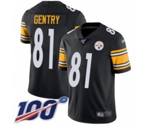 Pittsburgh Steelers #81 Zach Gentry Black Team Color Vapor Untouchable Limited Player 100th Season Football Jersey