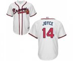 Atlanta Braves #14 Matt Joyce Replica White Home Cool Base Baseball Jersey