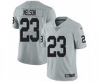 Oakland Raiders #23 Nick Nelson Limited Silver Inverted Legend Football Jersey