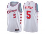 Nike Chicago Bulls #5 John Paxson Authentic White NBA Jersey - City Edition