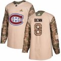 Montreal Canadiens #8 Jordie Benn Authentic Camo Veterans Day Practice NHL Jersey